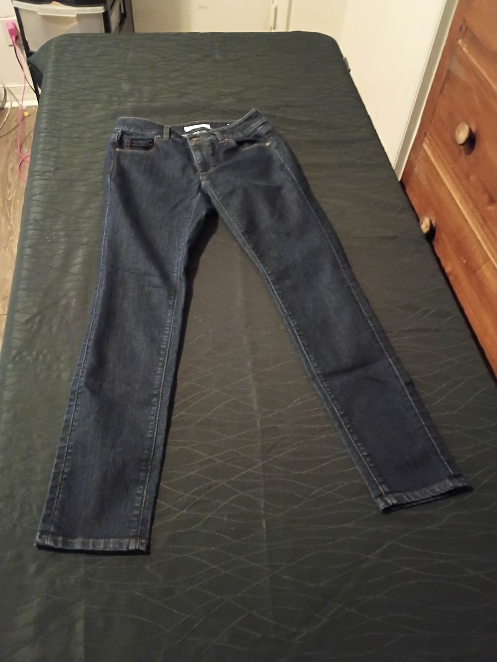 Men's Dark Blue Slim Straight Jeans